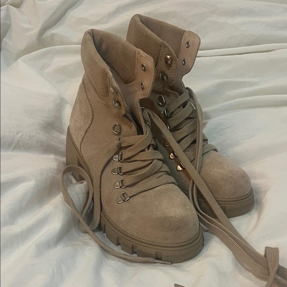 Steve Madden Taupe Combat Boots